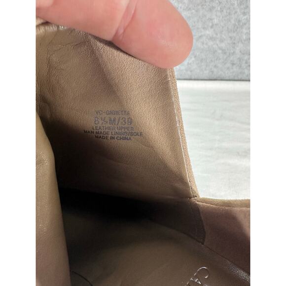 Vince Camuto Women's sz 8.5 Gigietta Bootie Tan/Nude Suede Neutral Block Heel - Picture 8 of 9